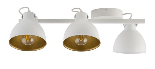 Sigma biało-złote reflektorki w stylu loft MARS 3 32271 regulowana lampa sufitowa metalowe klosze 32271