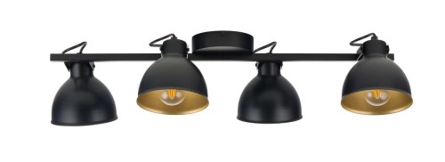 Sigma czarno-złote reflektorki w stylu loft MARS 4 32272 podłużna lampa sufitowa metalowe klosze 32272