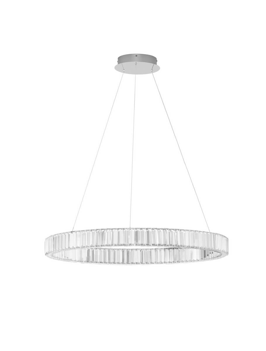 Pokojowy żyrandol ledowy LE42916 kryształki 47W srebrne