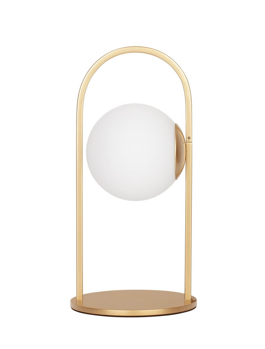 Złota lampa stołowa Yara LE42734 LED do pokoju kulista ball