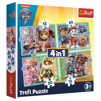 Trefl Puzzle 4w1 Wesołe pieski Psi Patrol