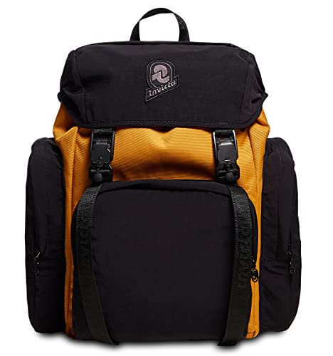 Invicta Plecak - Monviso URBAN X - Czarny Pomarańczowy - Kieszeń na PC do 14'' - Praca i wypoczynek, Biuro - 25 LT - dla mężczyzn kobiet, Czarny, Taglia unica, Nowoczesny