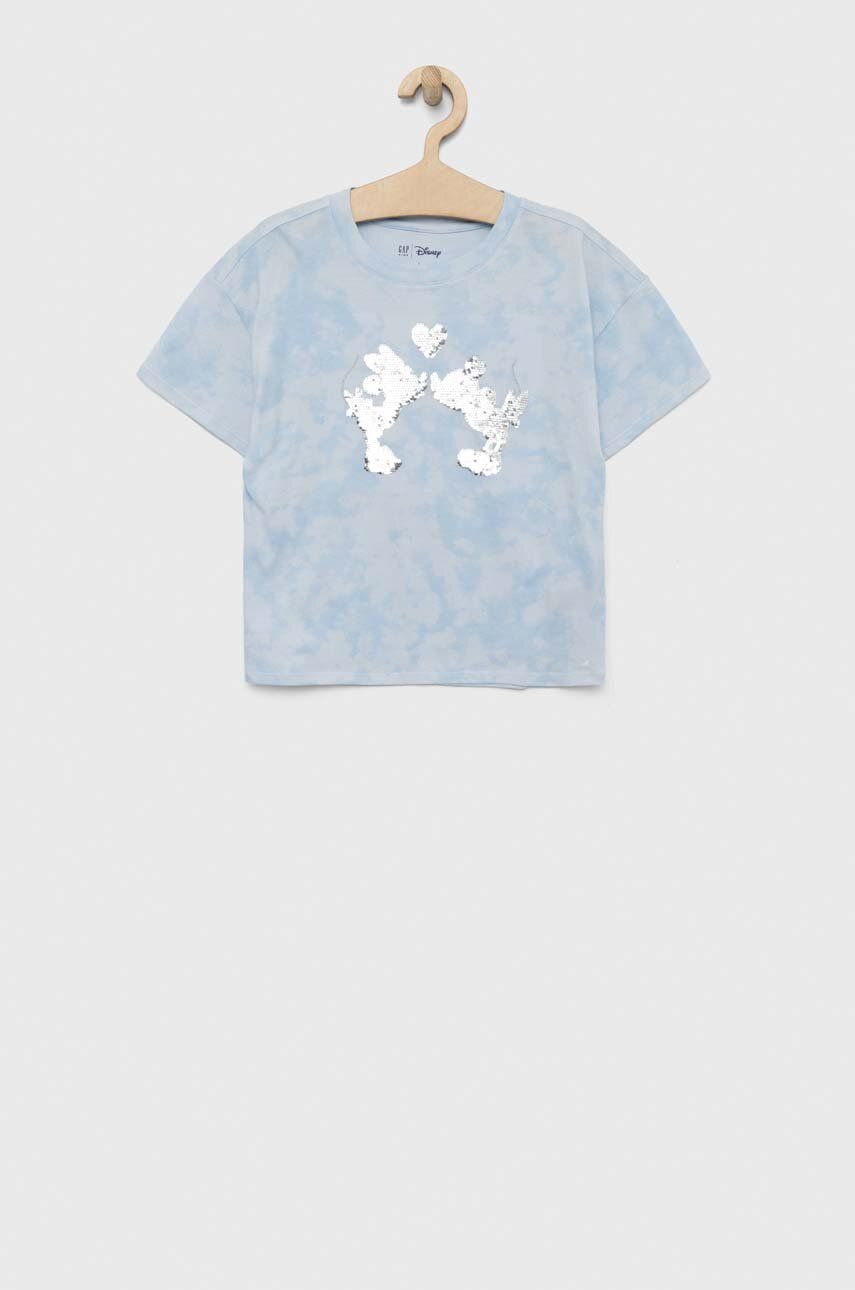 GAP t-shirt bawełniany dziecięcy x Myszka Miki kolor niebieski - Gap