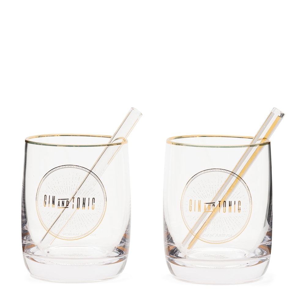 Riviera Maison Szklanki Le Club Gin & Tonic Zestaw 2 szt. 8.0 x 9.0 x 13.0 cm 2.0 pair
