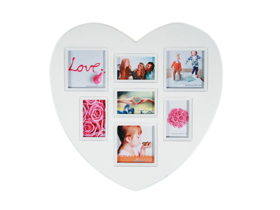OOTB Ramka na 7 zdjęć, Serce, biała