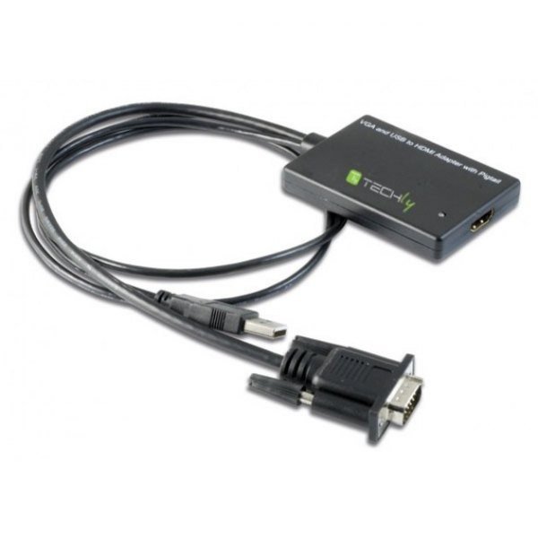 Techly Kabel adapter Techly IDATA HDMI-VGA3 VGA na HDMI z Audio zasil z USB 301665