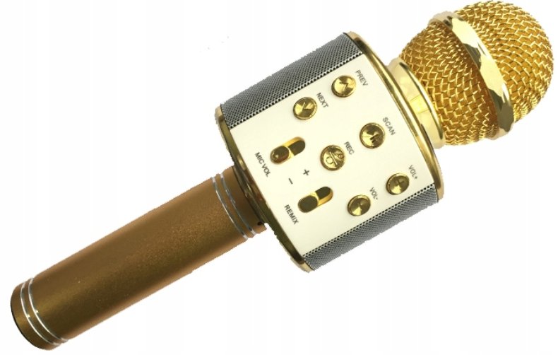 XREC Mikrofon Xrec Mikrofon Karaoke Głośnik Bluetooth Ws858 Złoty SB4989