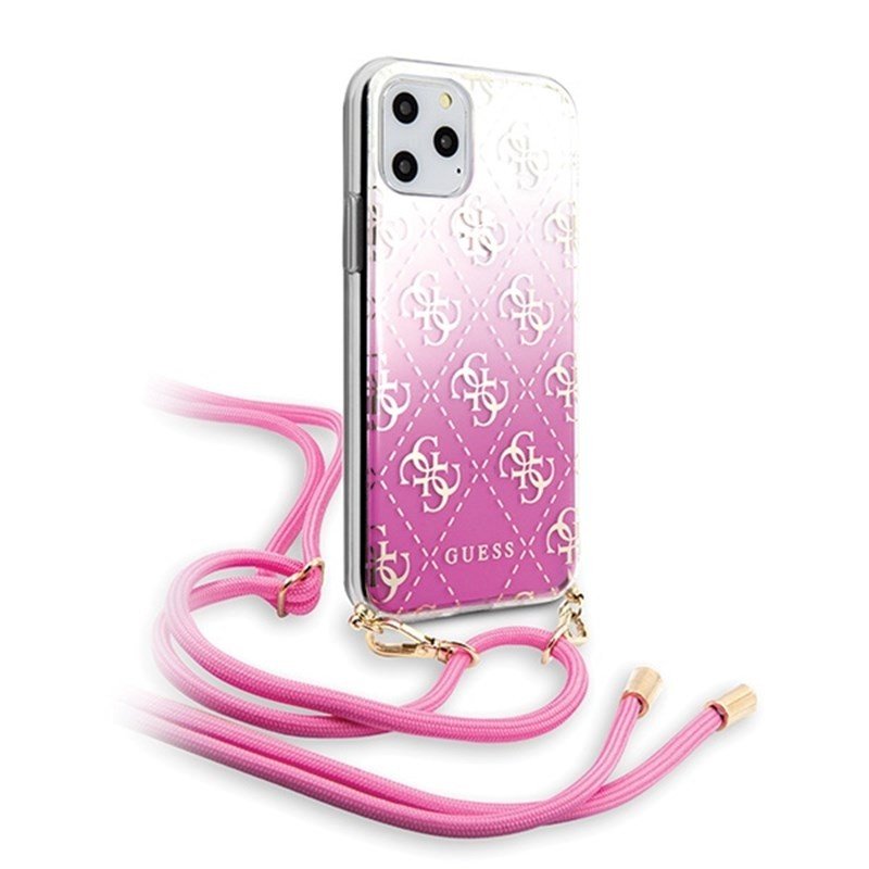 GUESS Guess 4G Gradient Etui z odpinaną smyczką iPhone 11 Pro (różowe) GUHCN58WO4GPI