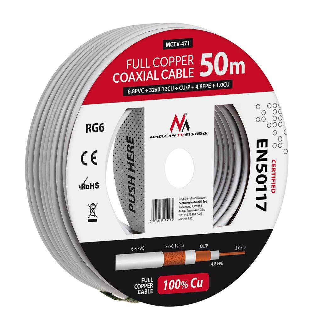 Kabel koncentryczny MACLEAN MCTV-471, 50 m