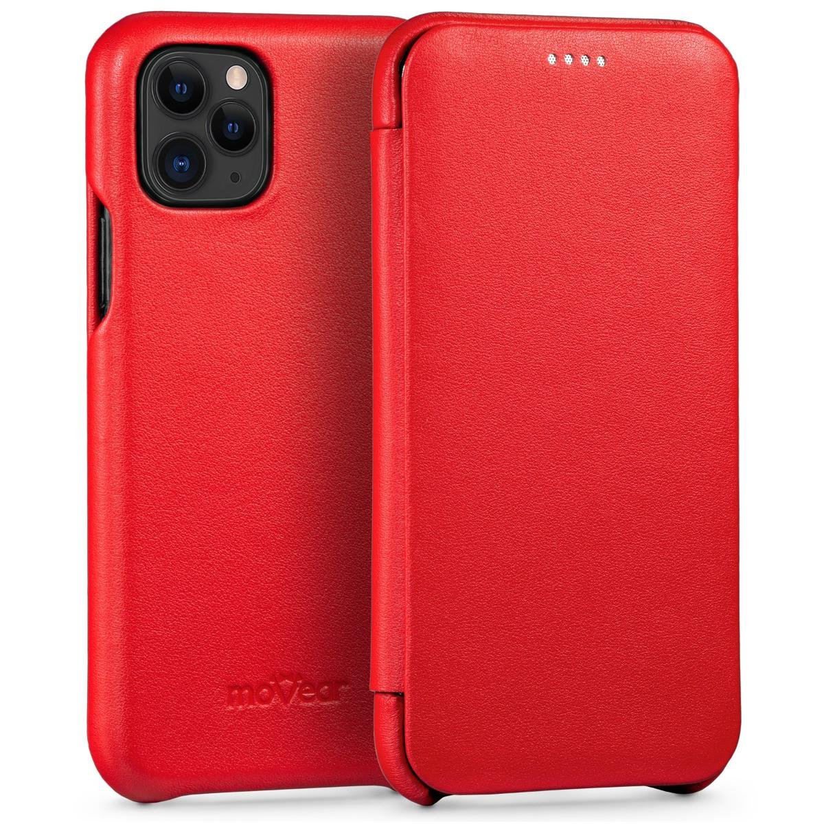 moVear moVear Skórzane Etui Slim do iPhone Xs MAX | Elegancki Pokrowiec z klapką, book case | flipSide S Skóra Gładka, Czarny AI11PS0SLNBBKRE