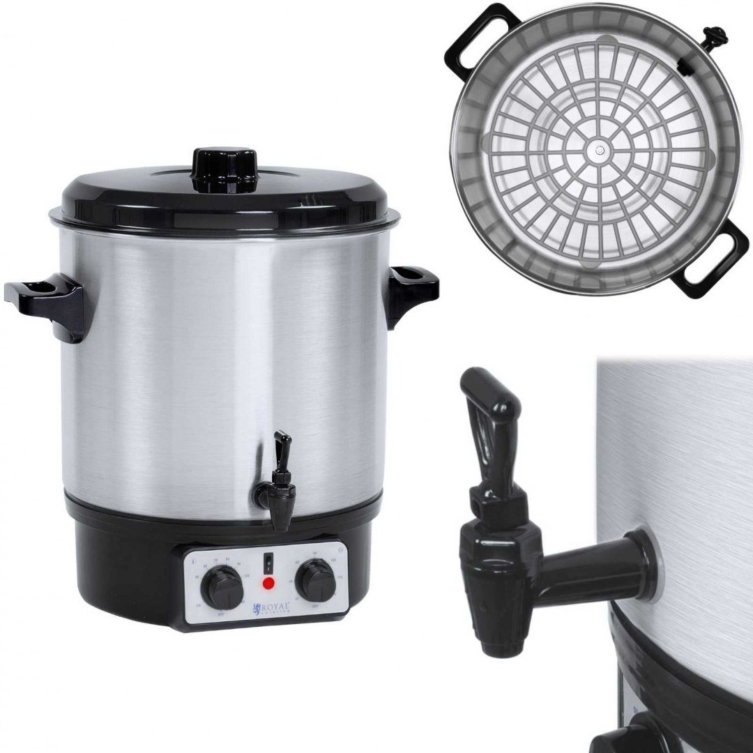 Royal Catering Podgrzewacz do wina - 27l - kranik - stal nierdzewna RCMW-27S RCMW-27S