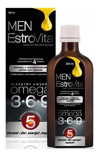 EstroVita Men Kwasy Omega 3-6-9 Suplement diety 250 ml