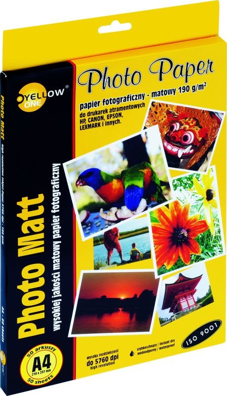 Yellow One Papier fotograficzny A4/190g matowy 50 arkuszy
