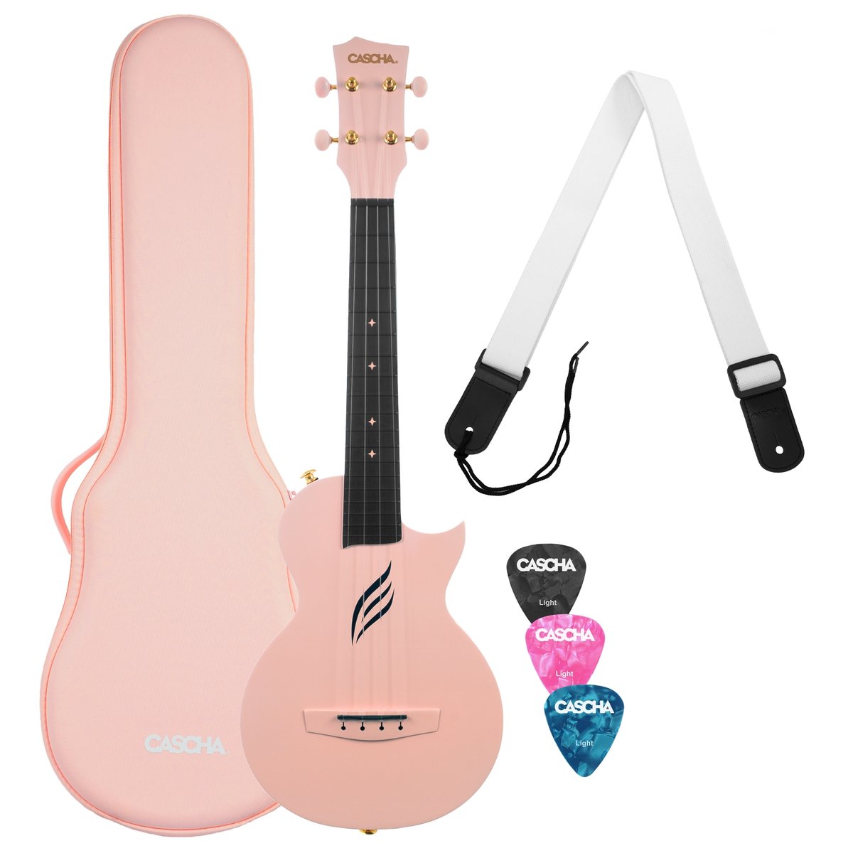Cascha Cascha 2288 Carbon Fibre Pink ukulele koncertowe