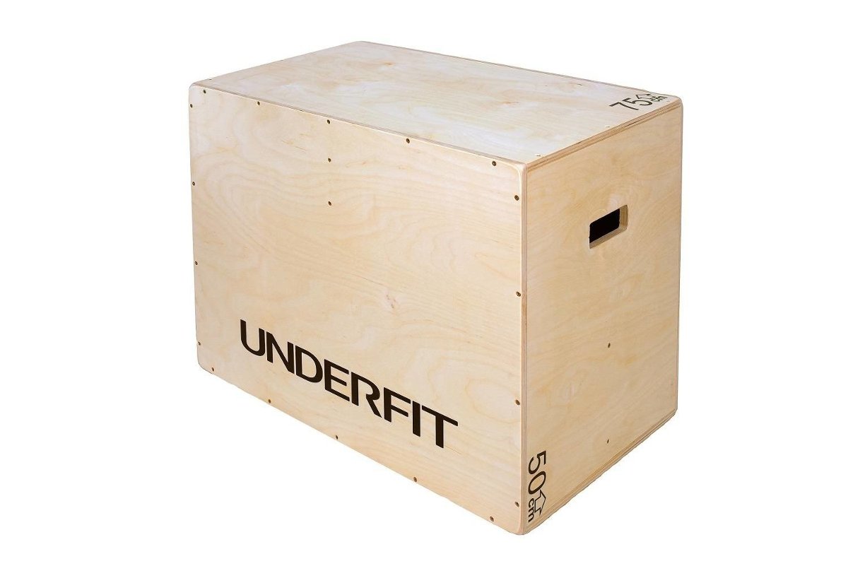 Skrzynia drewniana plyometryczna UNDERFIT 75x60x50 cm