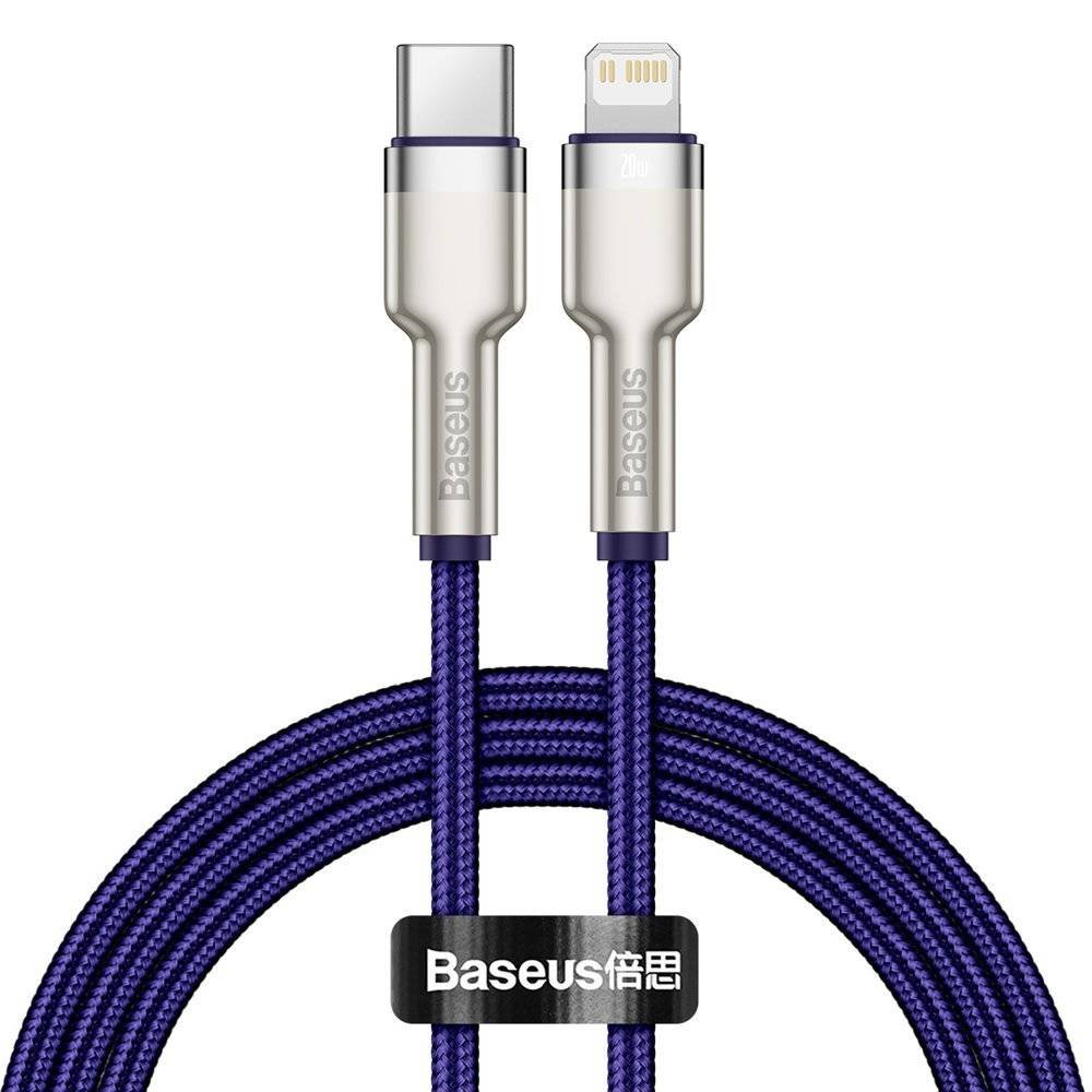 Baseus Kabel Baseus Cafule Metal USB-C do Lightning 20W 1m, fioletowy 6953156202085