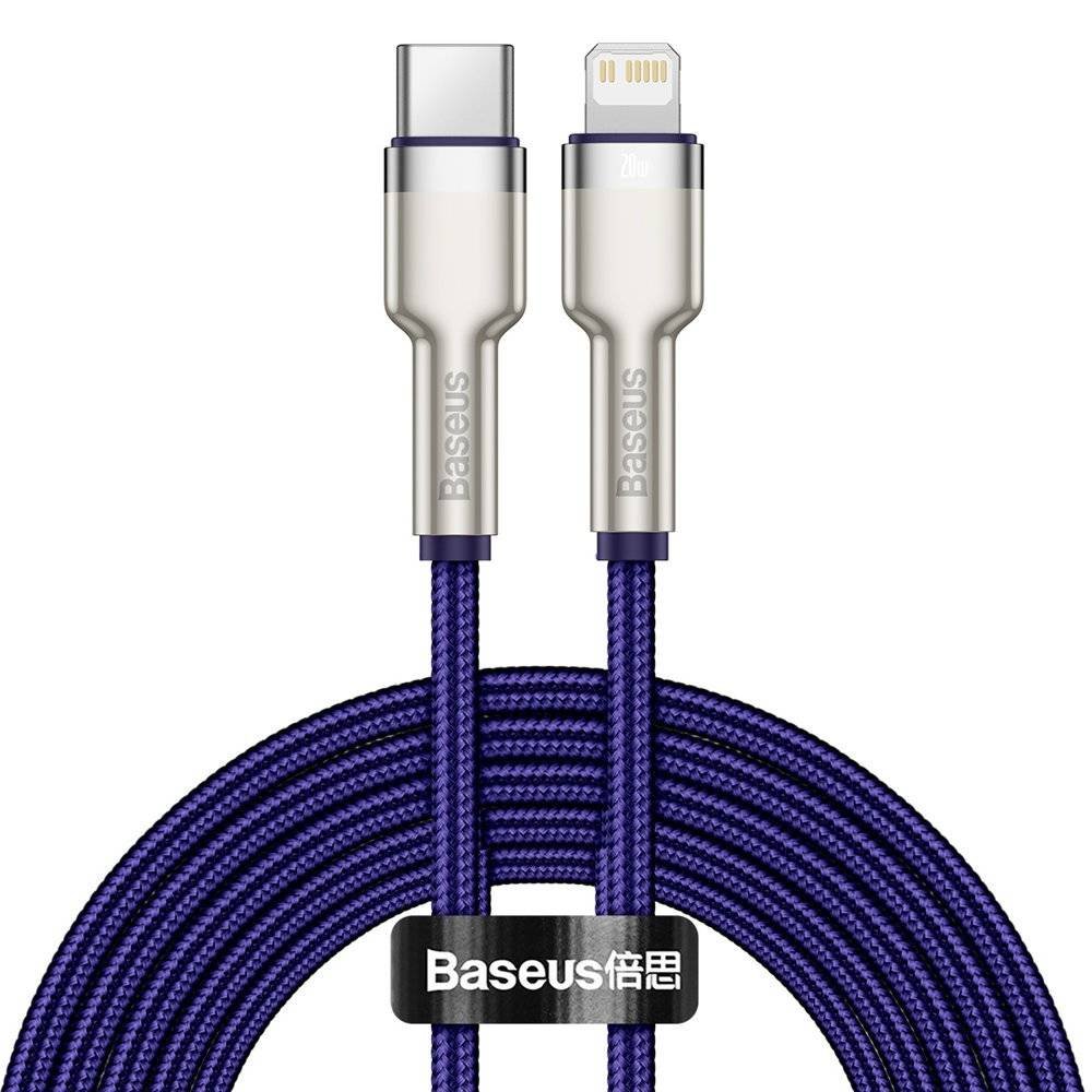 Baseus Kabel Baseus Cafule Metal USB-C do Lightning 20W 2m, fioletowy 6953156202122