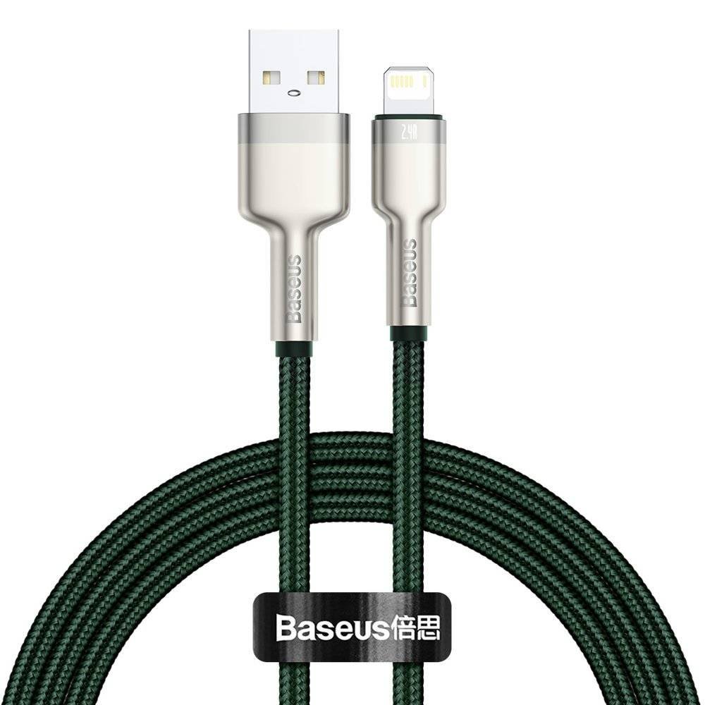 Baseus Cafule Series Metal Data Cable USB to IP 2.4A 1m Green CALJK-A06