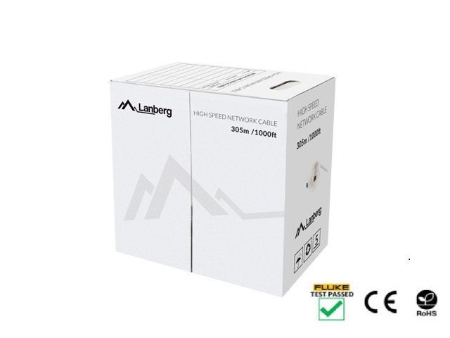 Kabel Lan Utp KAT-5E 305M Drut Cu Czarny Fluke