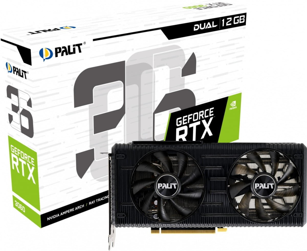 Palit GeForce RTX 3060 Dual 12GB GDDR6 NE63060019K9-190AD NE63060019K9-190AD