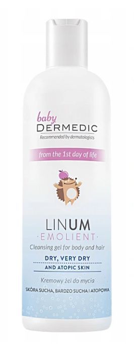 Biogened S.A. EMOLIENT LINUM BABY kremowy żel pod prysznic do mycia 200ml