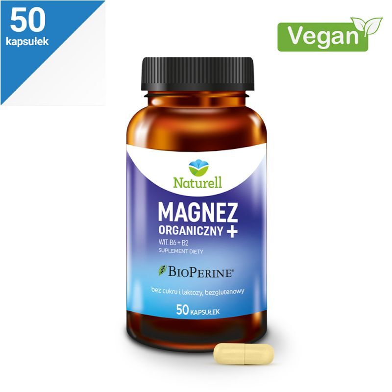 Фото - Вітаміни й мінерали Naturell Magnez organiczny +, 50 kapsułek