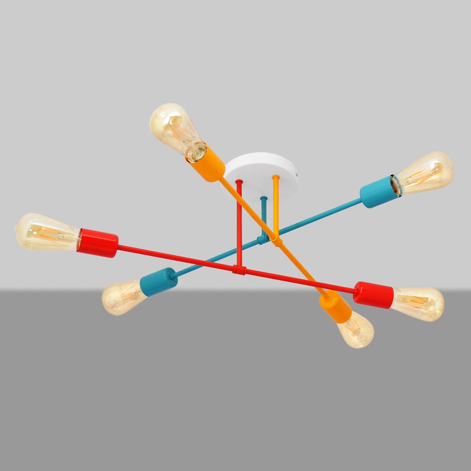 Lampa sufitowa Cambridge, 6-pkt. pomarańczowa