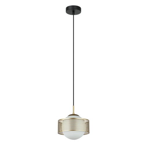 Lomica D25 lampa wisząca 1-punktowa czarna/złota PND-55456-1L-GD