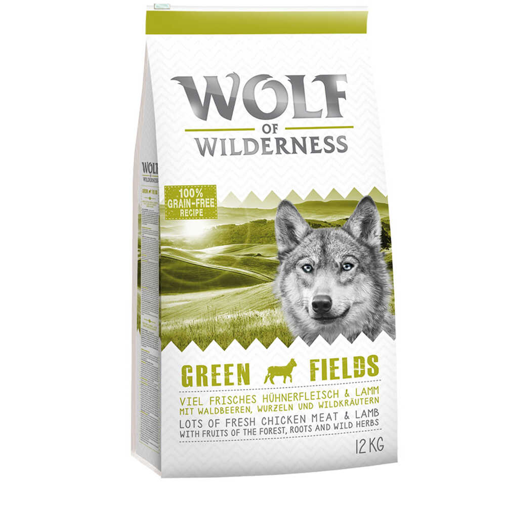  Wolf of Wilderness, 12 kg - Adult Green Fields, jagnięcina