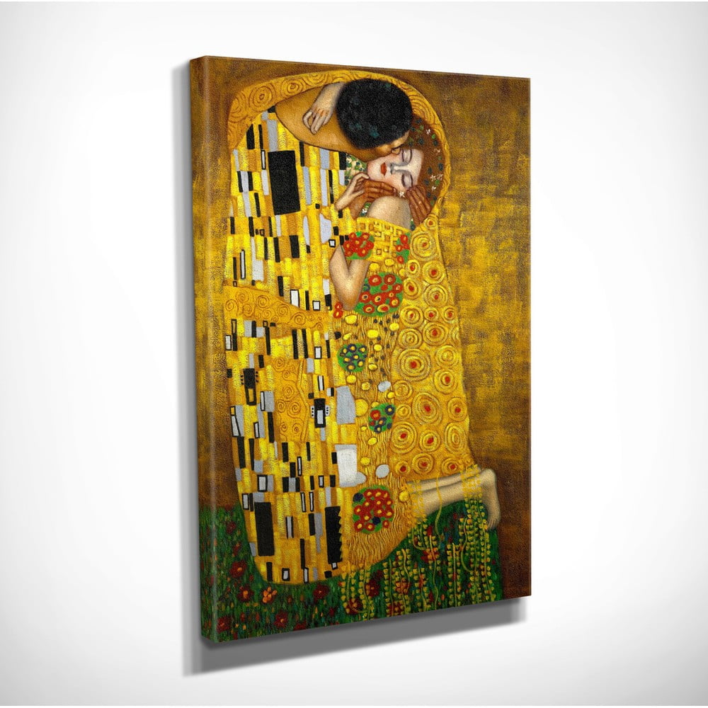 Reprodukcja obrazu na płótnie Gustav Klimt The Kiss, 30x40 cm