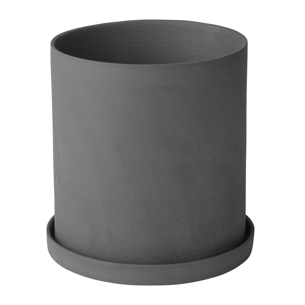 Ciemnoszara porcelanowa doniczka Blomus Nona