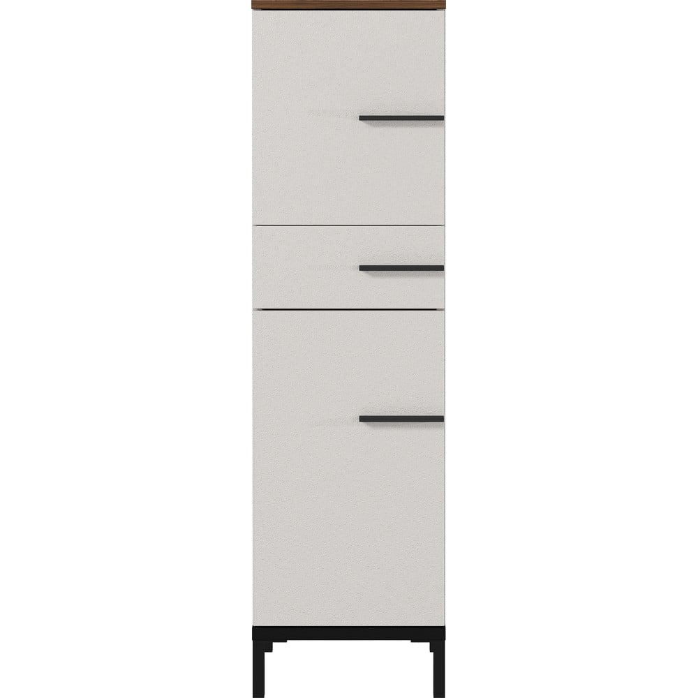 Szarobeżowa szafka łazienkowa w dekorze orzecha 34x123 cm Yonkers – Germania
