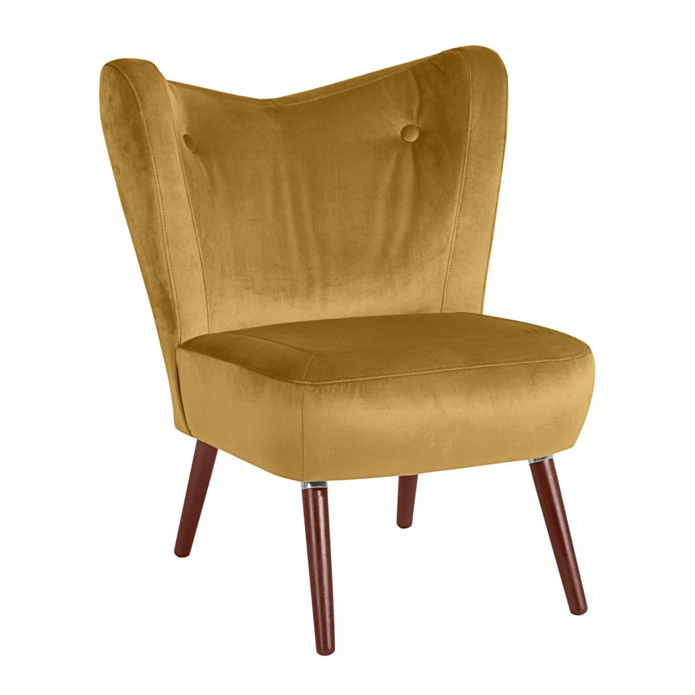 Żółty fotel Max Winzer Sari Velvet