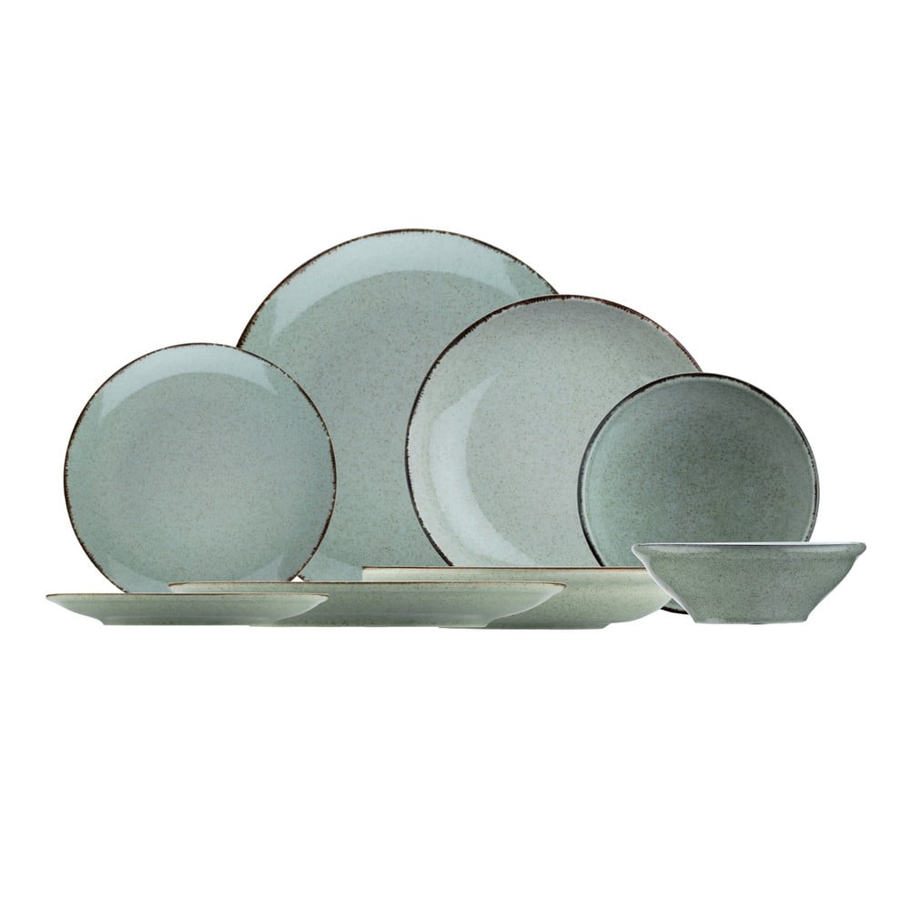 24-częściowy zestaw zielonych porcelanowych naczyń Kütahya Porselen Classic