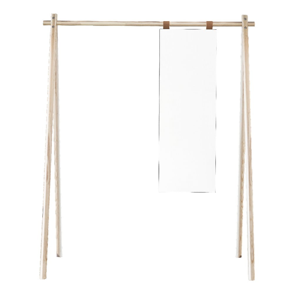 Wieszak z drewna sosnowego z lustrem Karup Design Hongi Natural