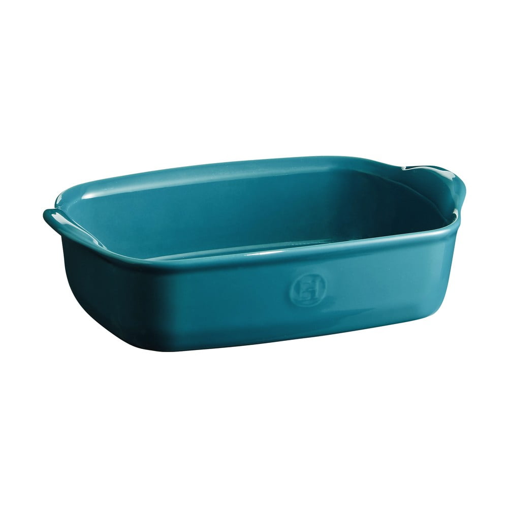Turkusowa ceramiczna prostokątna misa do zapiekania Emile Henry, 22x14,5 cm