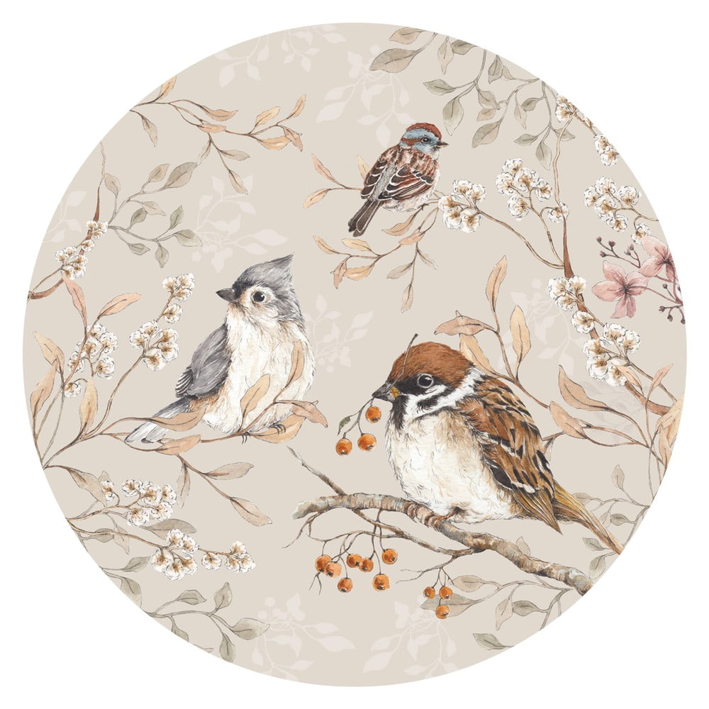 Dziecięca naklejka ścienna Dekornik Birds in a Circle, ø 150 cm