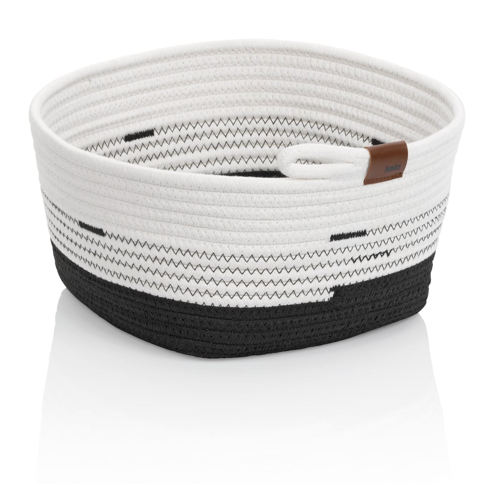 Biało-czarny koszyk Kela Hedda, 28x23 cm