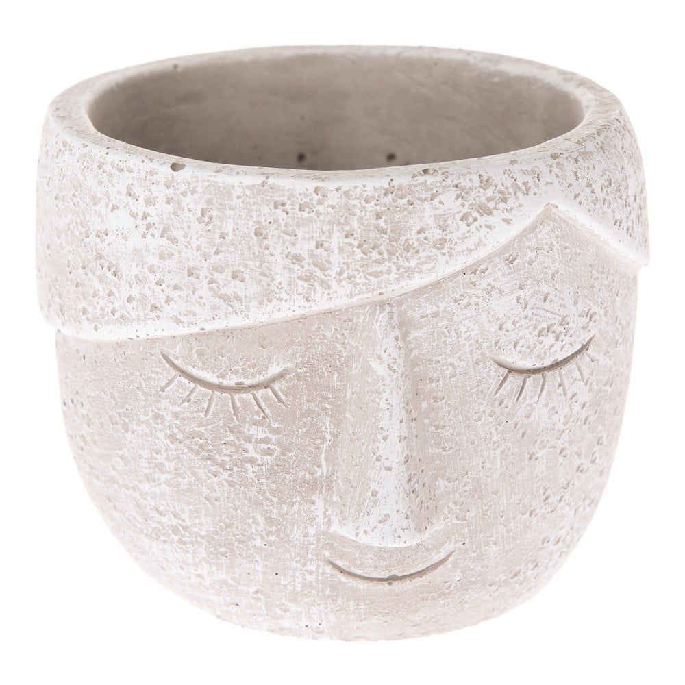 Szara doniczka betonowa Dakls Smiley, wys. 11 cm