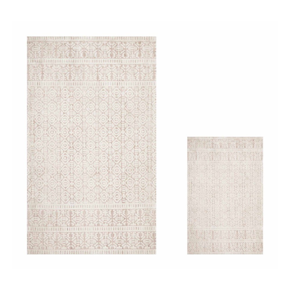 Beżowe dywaniki łazienkowe zestaw 2 szt. 100x60 cm – Minimalist Home World