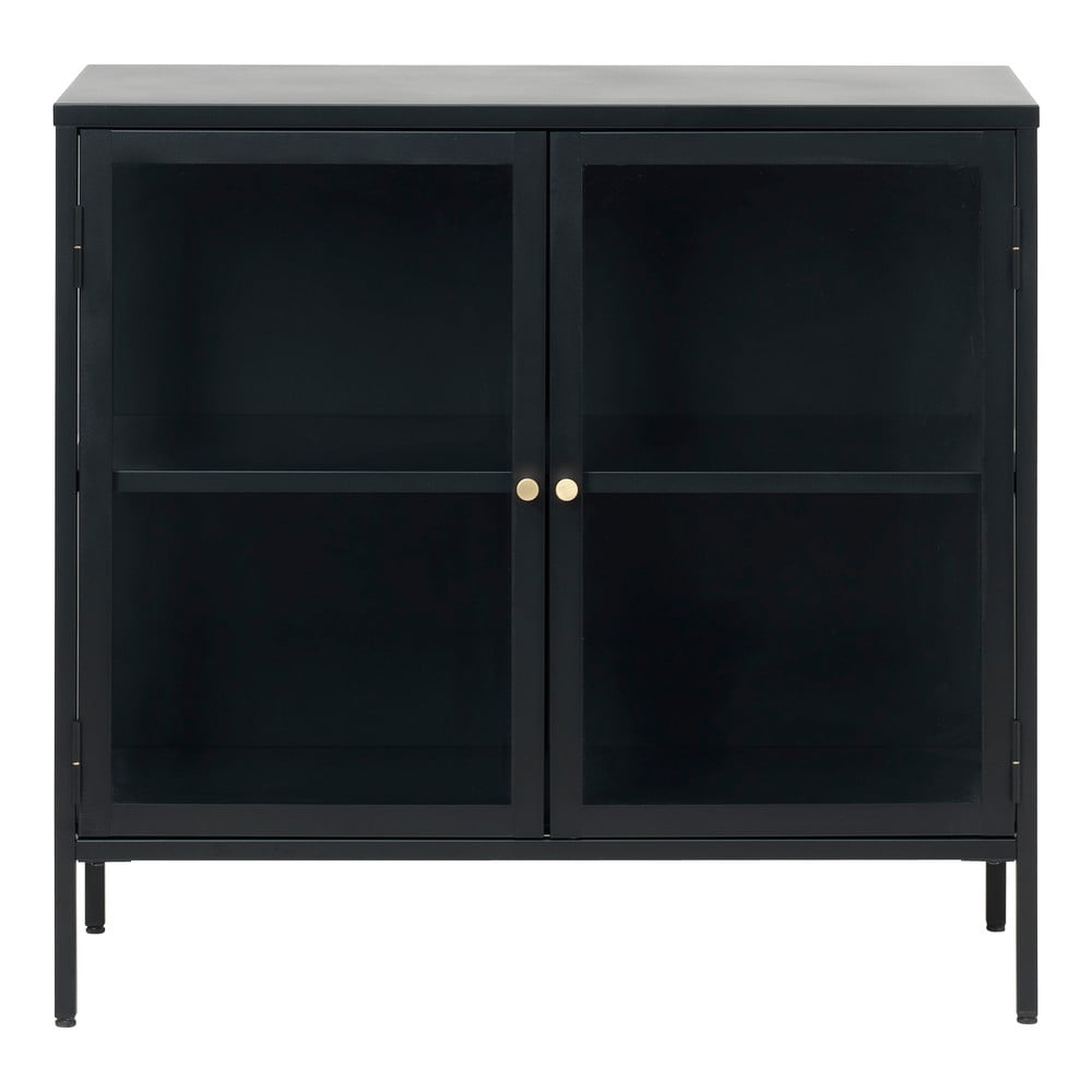 Czarna witryna Unique Furniture Carmel, dł. 90 cm