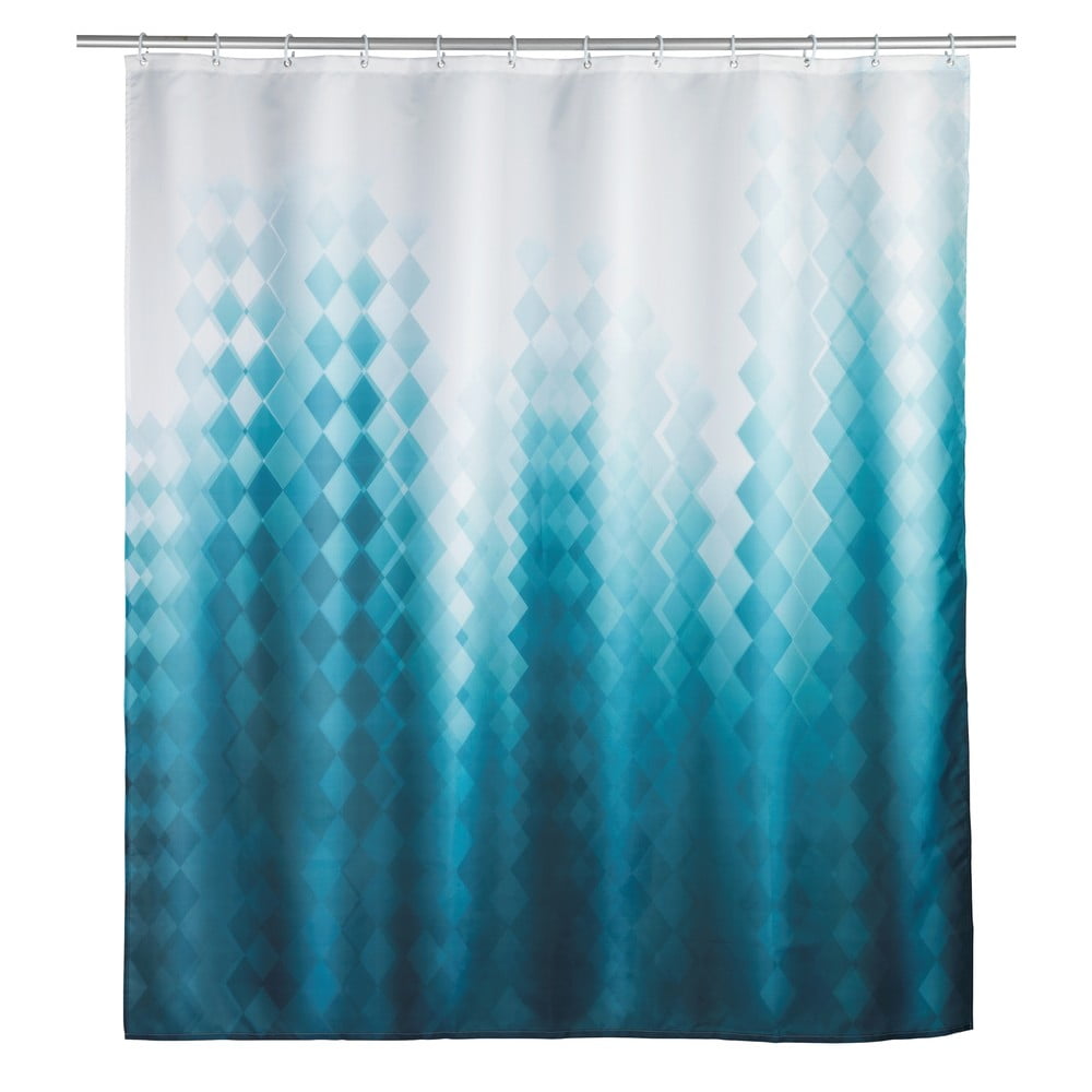 Biało-niebieska zasłonka prysznicowa Wenko Tullin