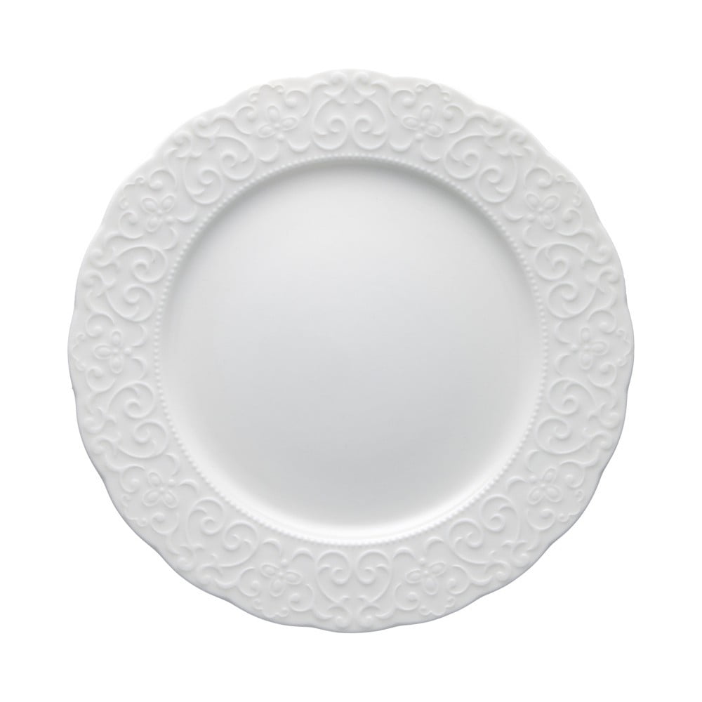 Biały talerz porcelanowy Brandani Gran Gala, ⌀ 25 cm