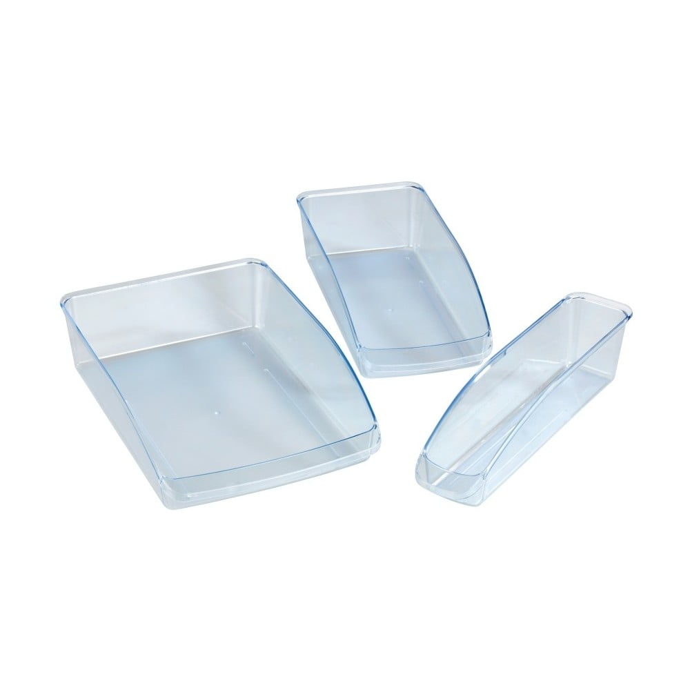 Komplet 3 plastikowych organizerów do lodówki Wenko Fridge
