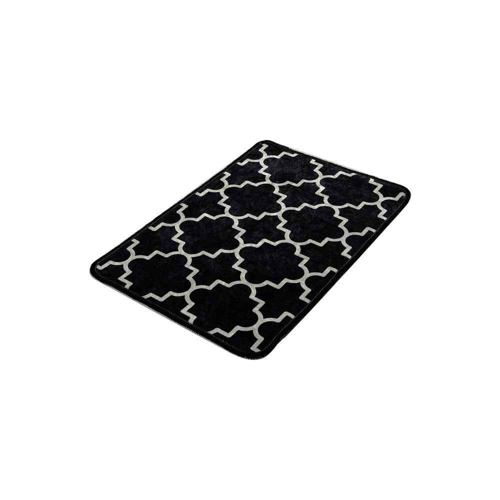 Czarno-biały dywanik łazienkowy Foutastic Dark Rustic, 60x40 cm