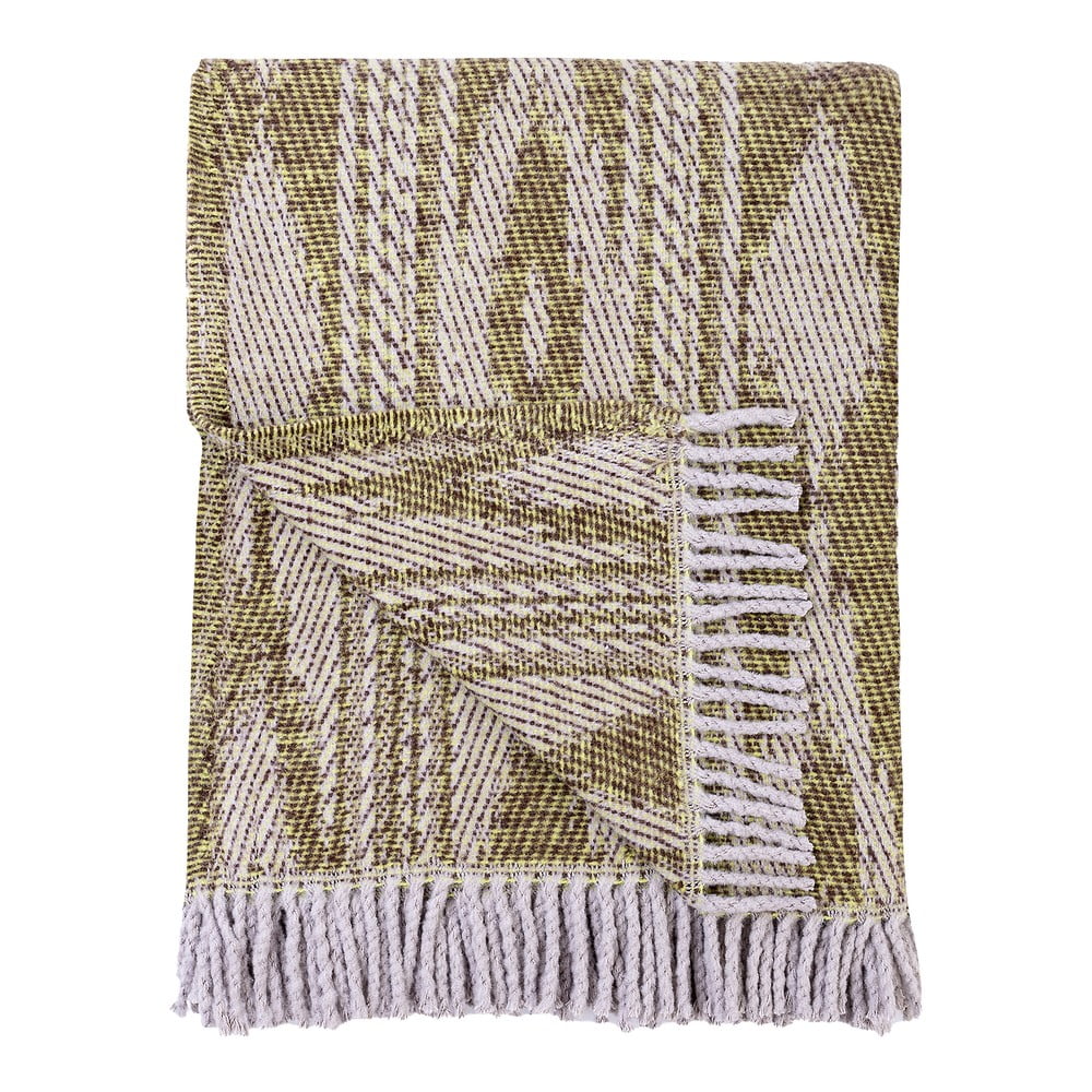 Ciemnozielony pled z domieszką bawełny Euromant Zanzibar, 140x180 cm