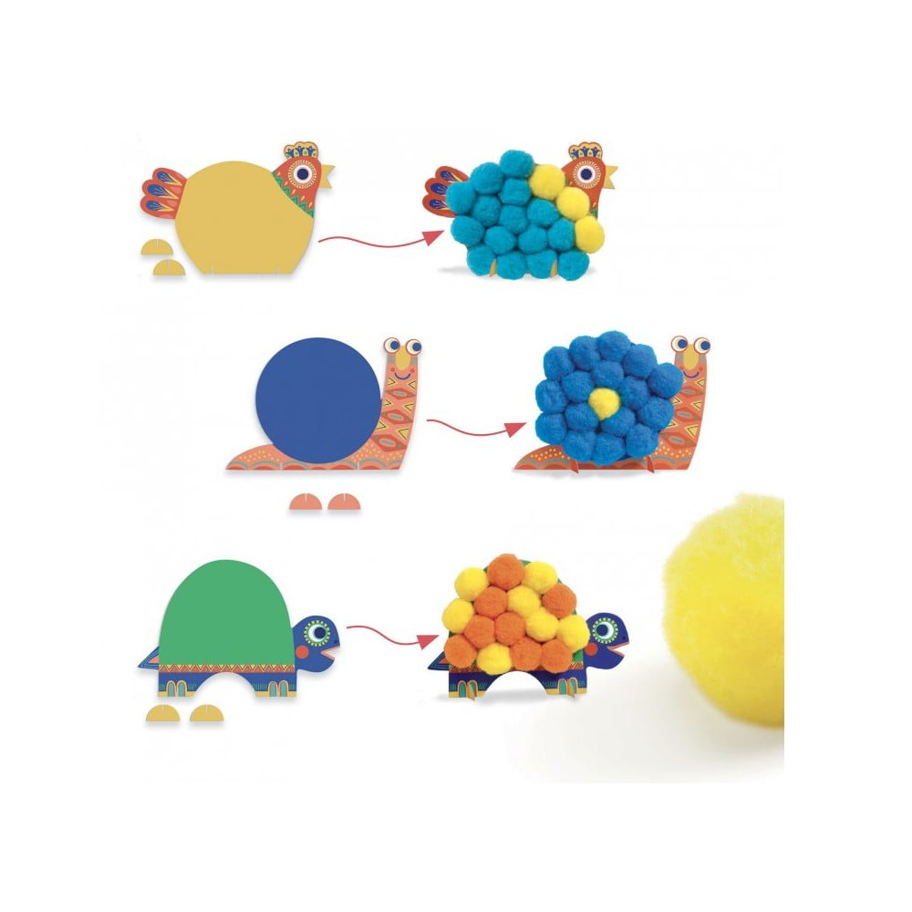 Kreatywny zestaw z pomponami Djeco