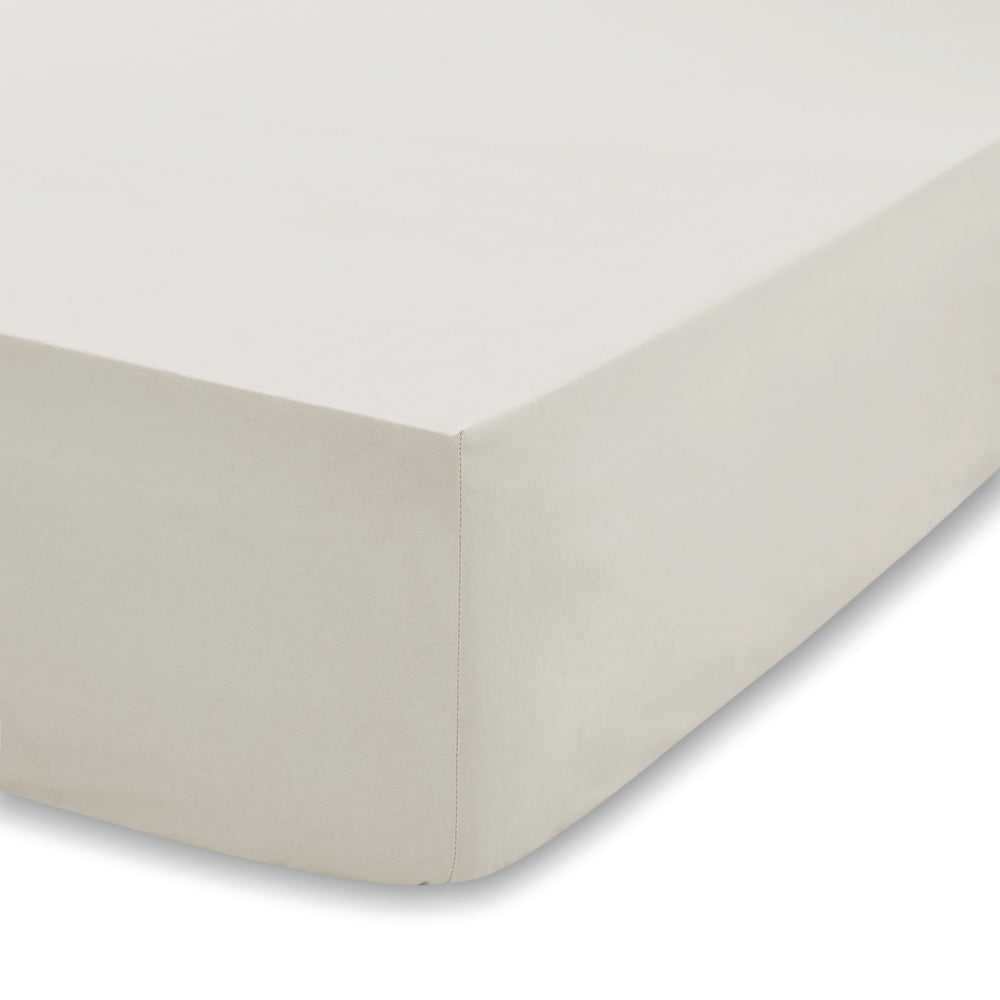 Beżowe prześcieradło z bawełny organicznej Bianca Organic, 90x190 cm
