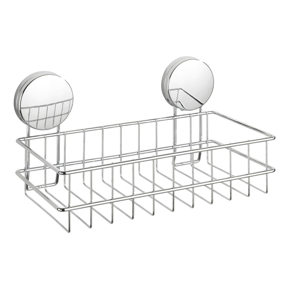 Łazienkowa półka ścienna w kolorze srebra Wenko Static-Loc® Osimo, szer. 24 cm