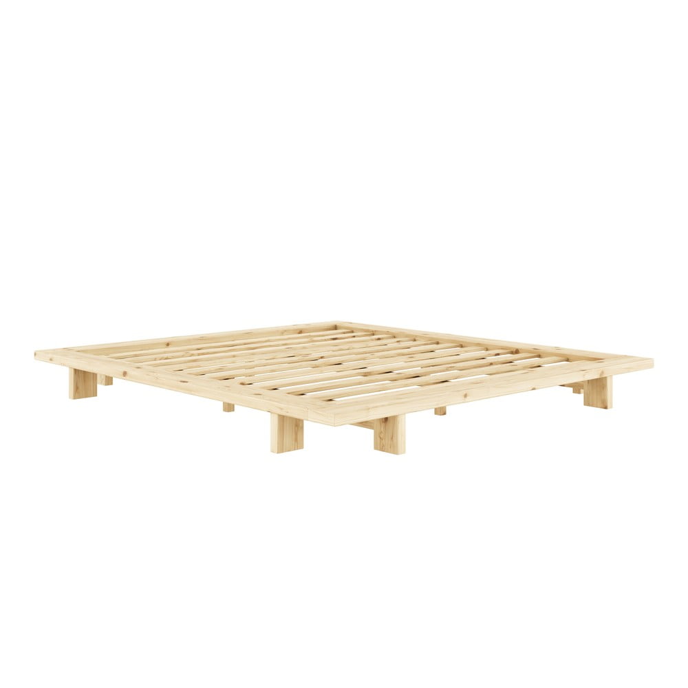 Łóżko dwuosobowe w naturalnym kolorze ze stelażem 180x200 cm Japan – Karup Design